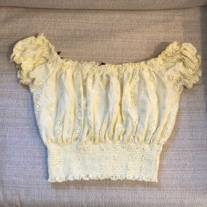Light Yellow Forever 21 Off the Shoulder Top!
